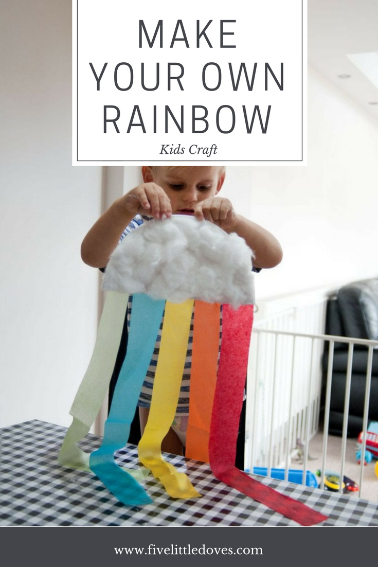 Rainbow Craft | A really easy craft for toddlers and preschool age children as a rainy day activity. It is quite quick and doesn't make too much mess so you don't have much to tidy up afterwards. Give it a try! www.fivelittledoves.com