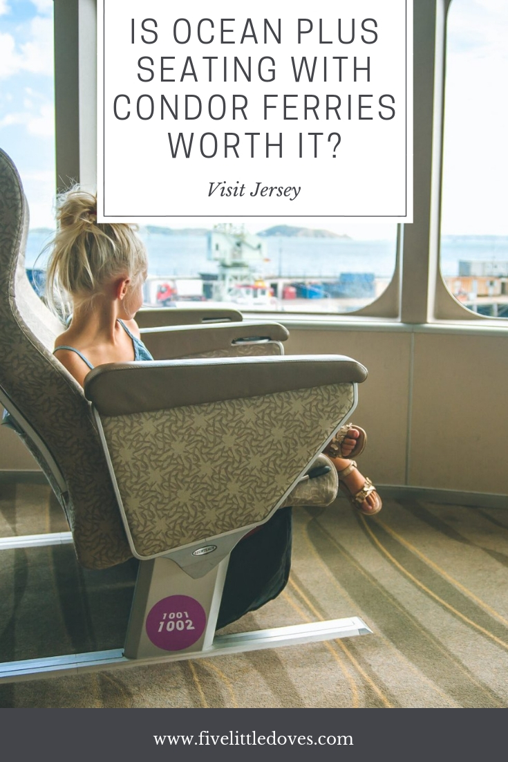 Is Ocean Plus Seating With Condor Ferries Worth The Cost? | Is it worth paying the additional cost to get seated in the Ocean Plus area of the ferry? This post shows our experience of getting the ferry to Guernsey and Jersey with young children and making sure of the Ocean Plus area, along with other facilities on board the ship www.fivelittledoves.com