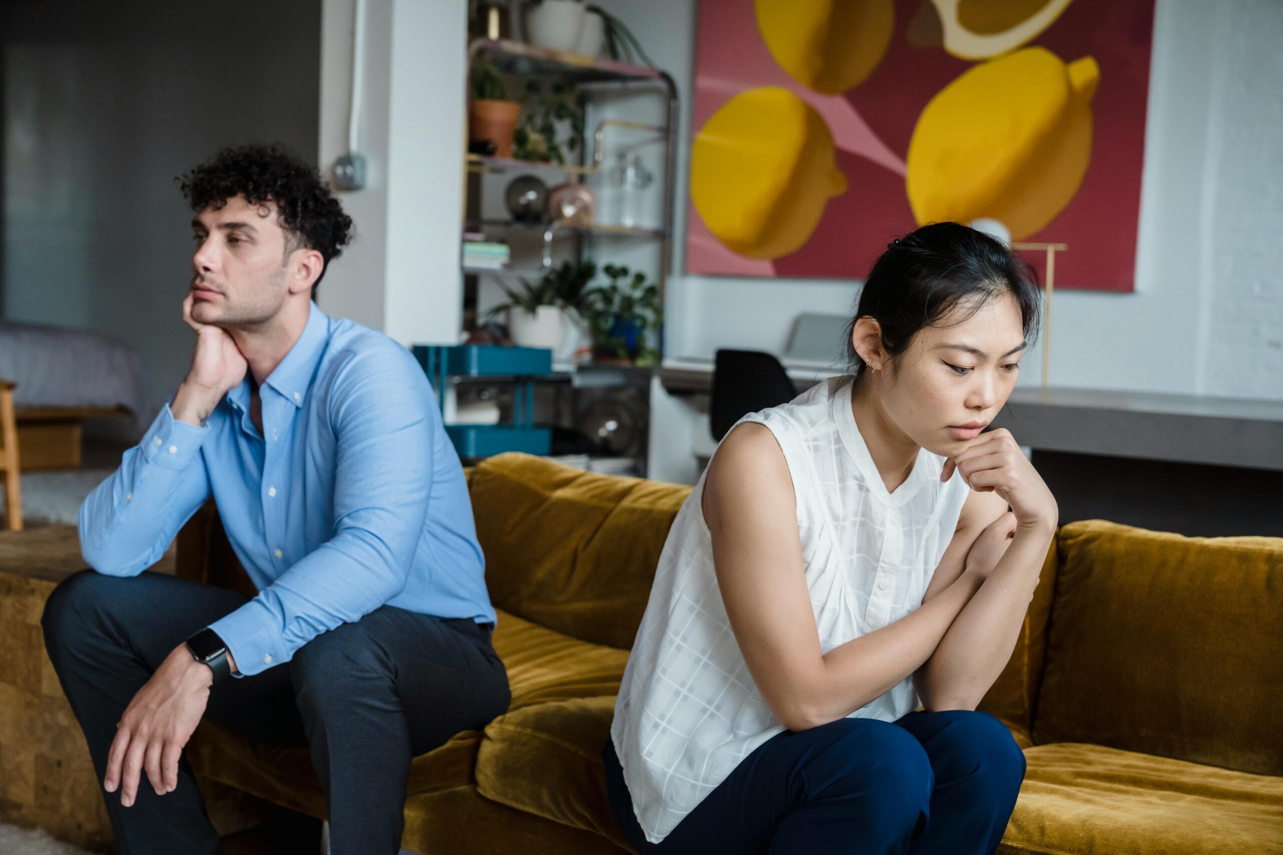 An unhappy couple.