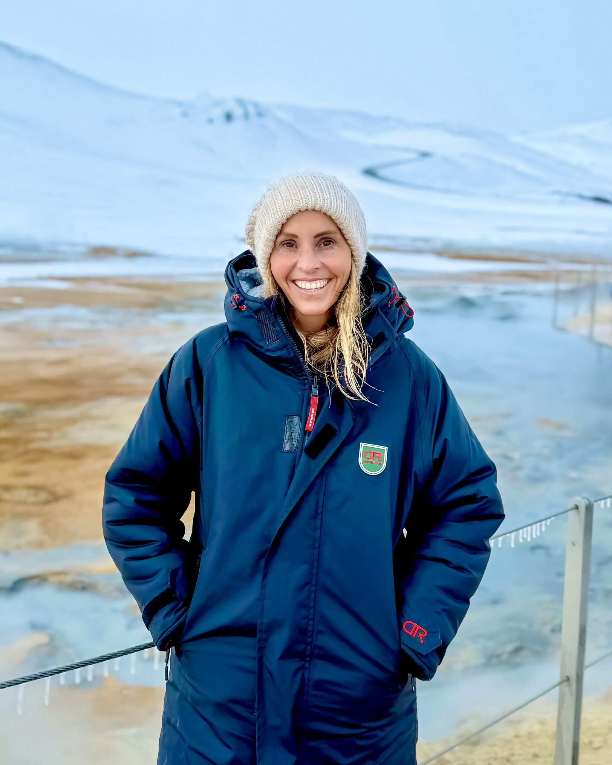 Woman at Hverir Mud Pools, Akureyri Iceland 